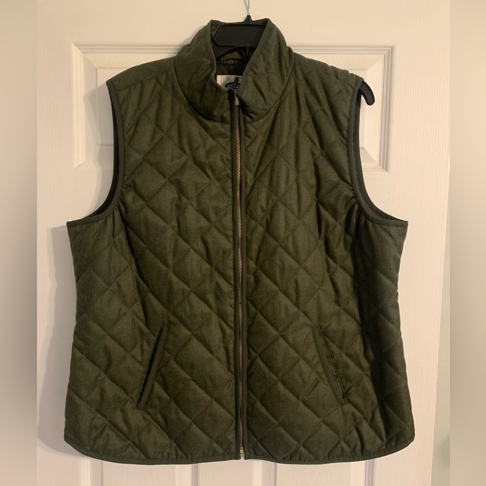 Dark green quilted vest